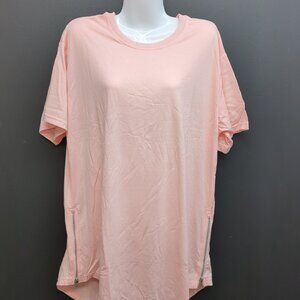 Urban Crews Hipster Hip Hop Longline Men's T Shirt Large Light Pink